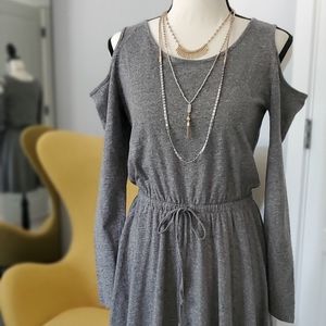 Cold shoulder dress, gray, XS
